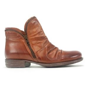 Miz Mooz Luna dark brown ankle booties.